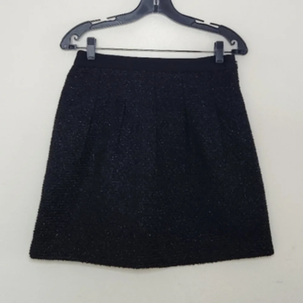 Women's Loft Black Shimmer Skirt Sz 2P